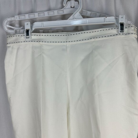 Alfred Dunner Womens Petite 10P Elastic Waist Straight Leg Pants Cream - Picture 2 of 6